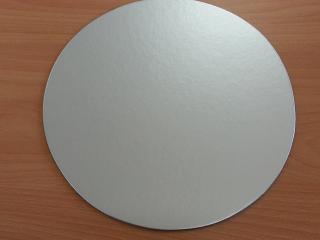 Kartónová podložka kruh 35 cm, strieborná
