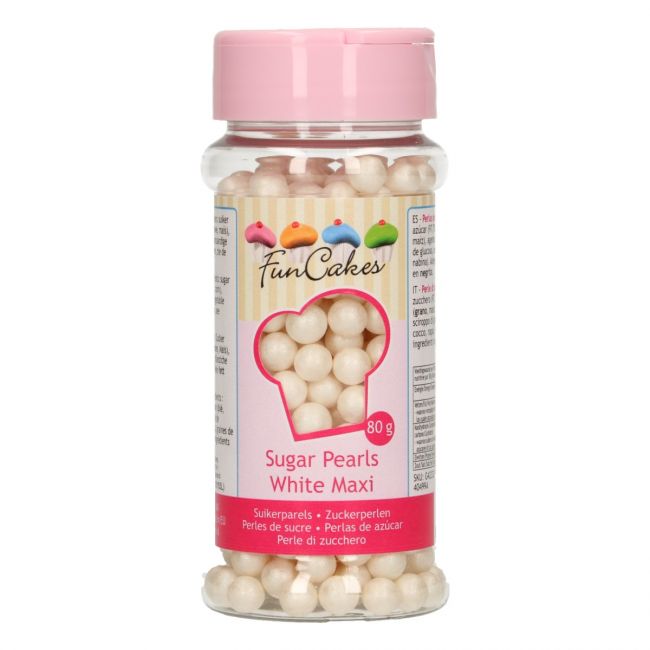 Zdobenie  peličky biele perleťové veľké80 g