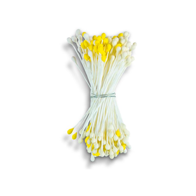 Piestiky do kvetov biele a žlté 144 ks