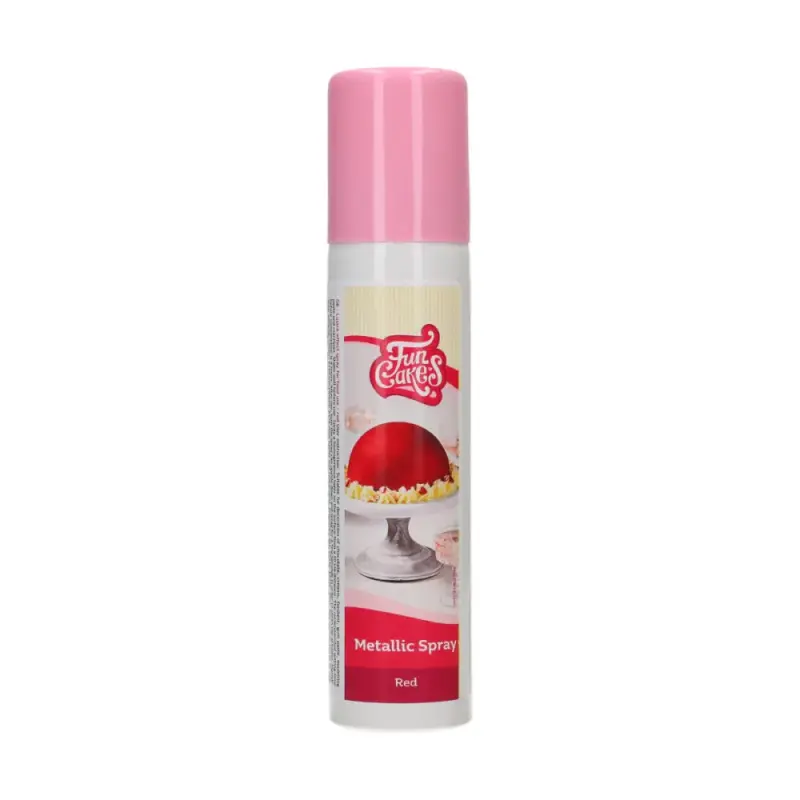 Fun Cakes sprejová metalická farba červená (red)100 ml