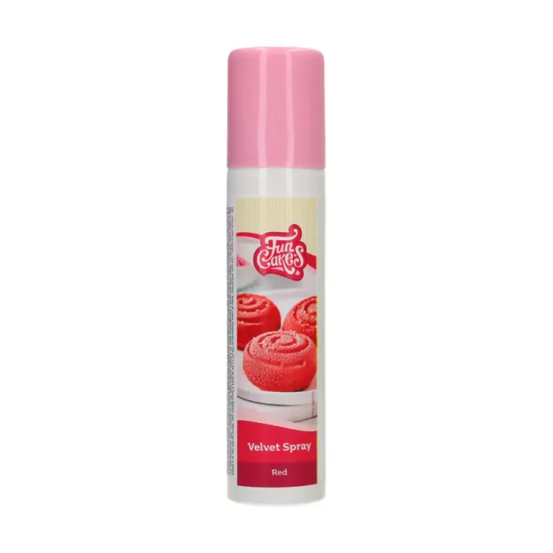 Fun Cakes Zamatový (velvet) sprej červený (red) 100 ml