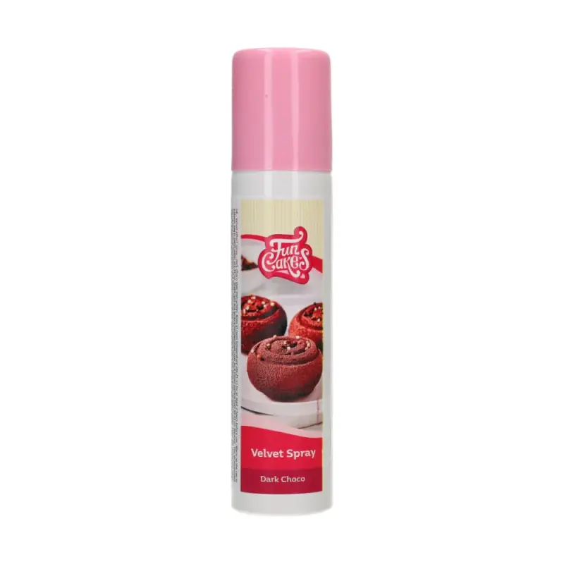 Fun Cakes Zamatový (velvet) sprej tmavá čokoláda (dark brown) 100 ml