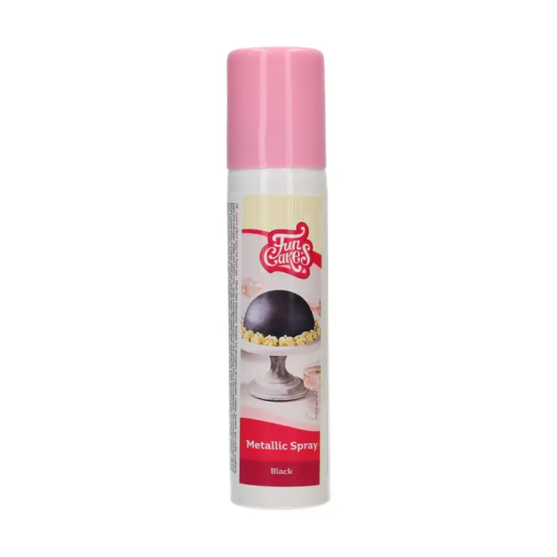 Fun Cakes sprejová metalická farba  čierna (black)100 ml