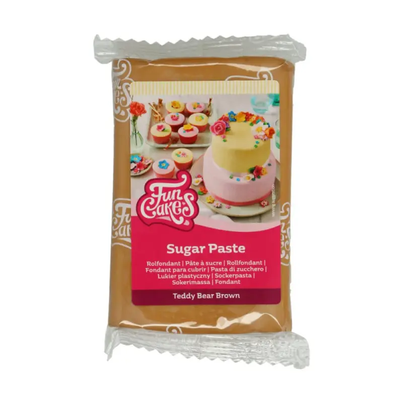 FunCakes Cukrová pasta Teddy Bear Brown svetlo hnedá 250 g