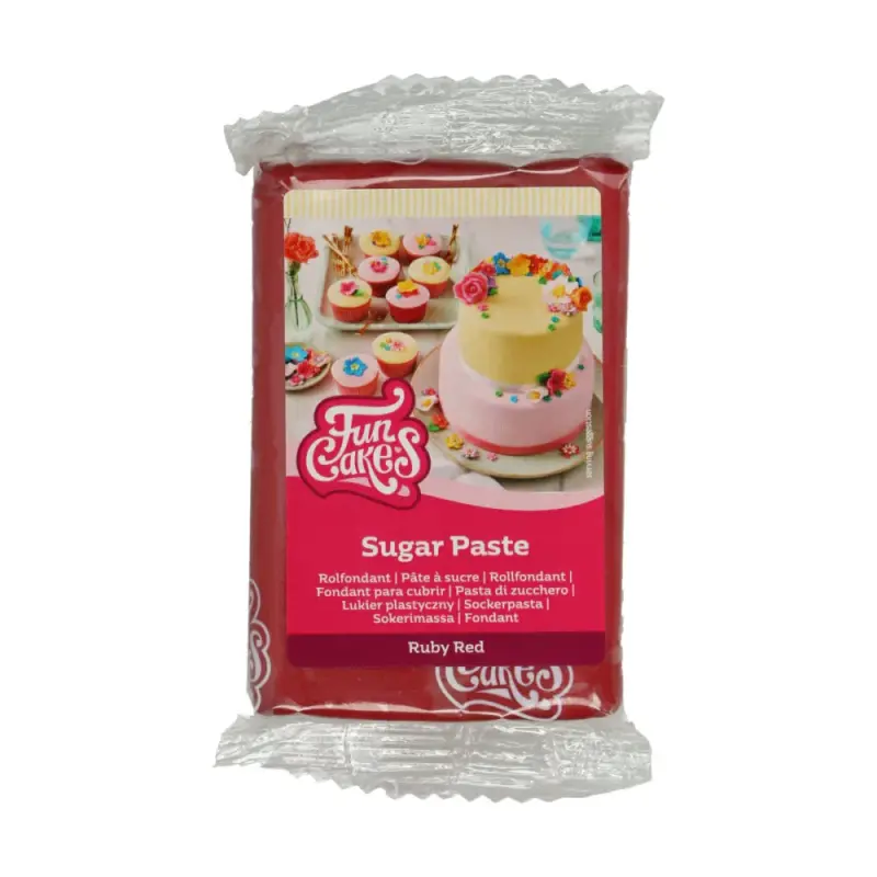 FunCakes Cukrová pasta Ruby Red bordová250 g