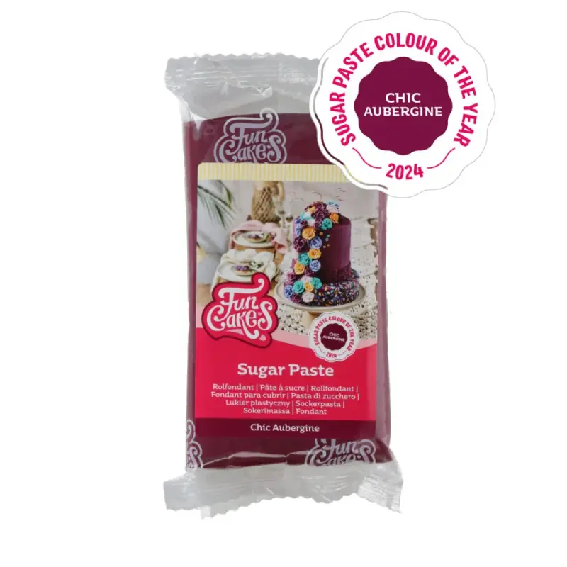 FunCakes Cukrová pasta Chic Aubergine tmavo baklažánová 250 g