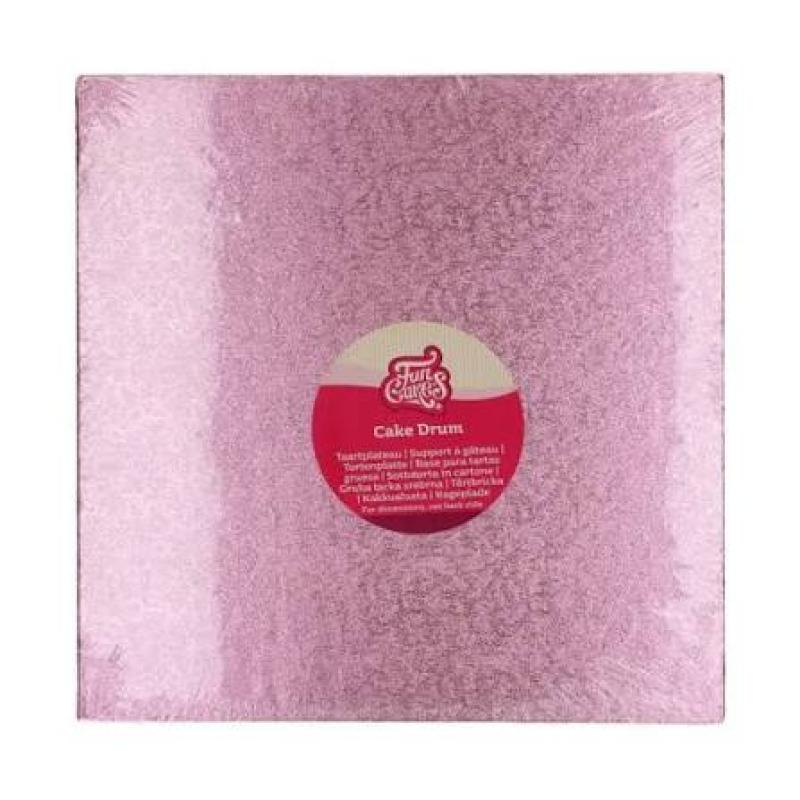 Podložka pod tortu štvorcová hrubá ružová (pink) 30x30cm, hrúbka 1,2cm