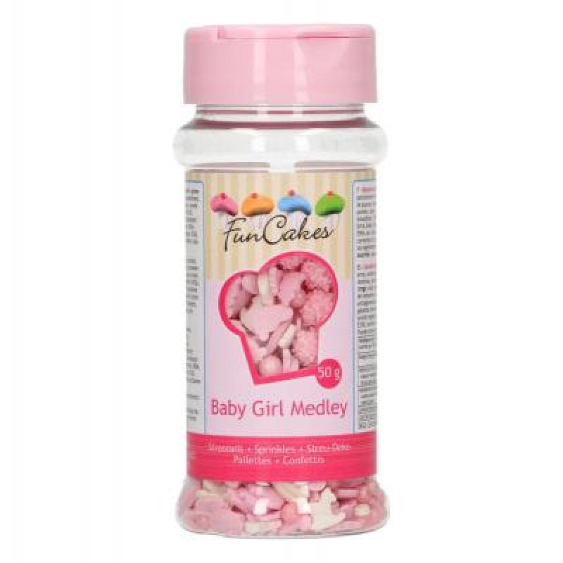 Zdobenie bielo ružové Baby Girl 50 g